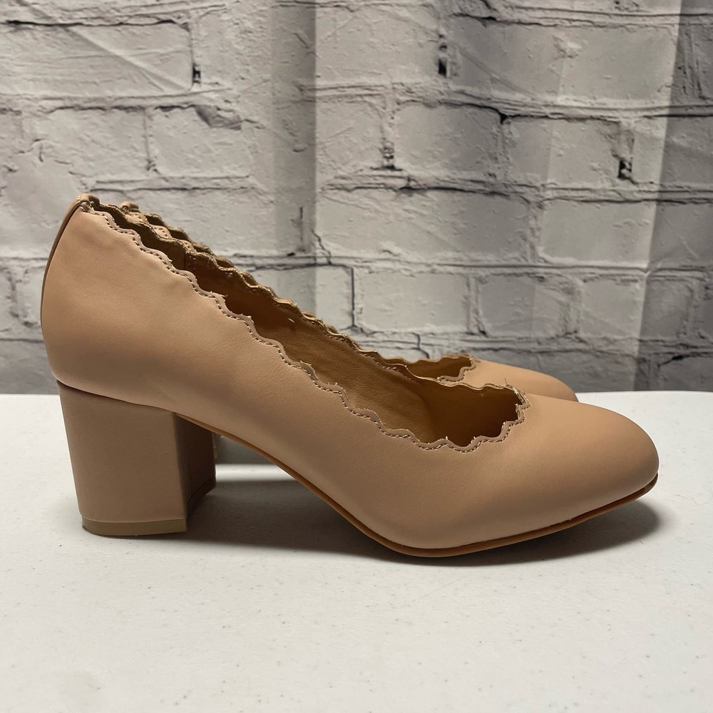 Torrid Nude Scallop Block Heel Size 7W